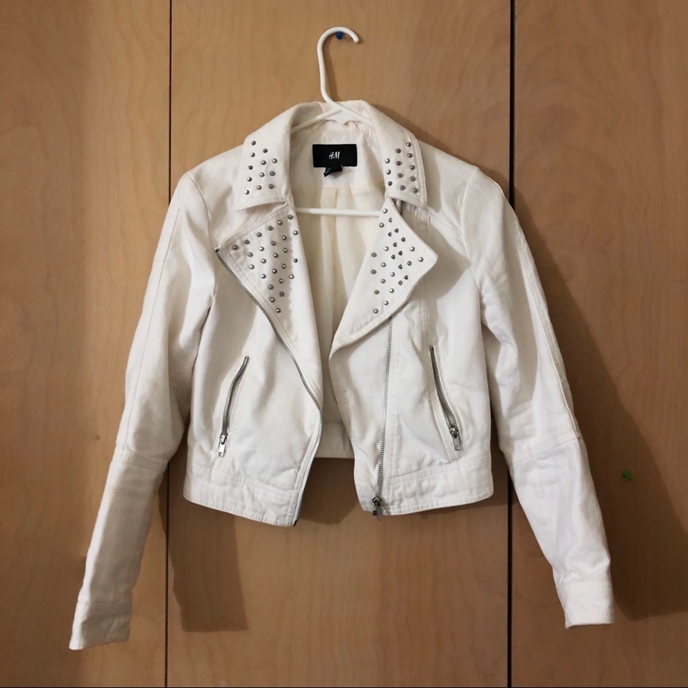 Off-White canvas moto jacket H&M